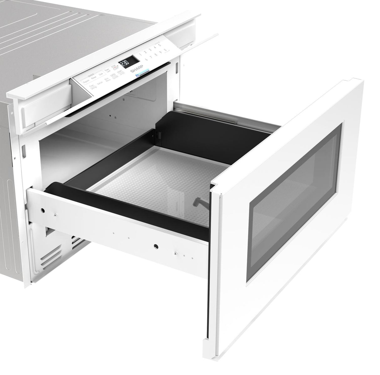 Sharp 24 in. 1.2 cu. ft. Deco Series Built-In Smart Microwave Drawer™ Oven with Easy Wave Open in White