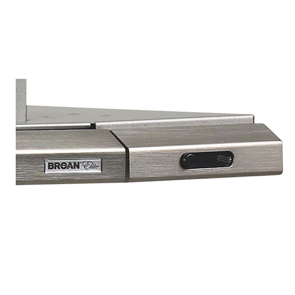 Broan® Elite 36-Inch Under-Cabinet Slide-Out Range Hood w/ Light, Brushed Aluminum