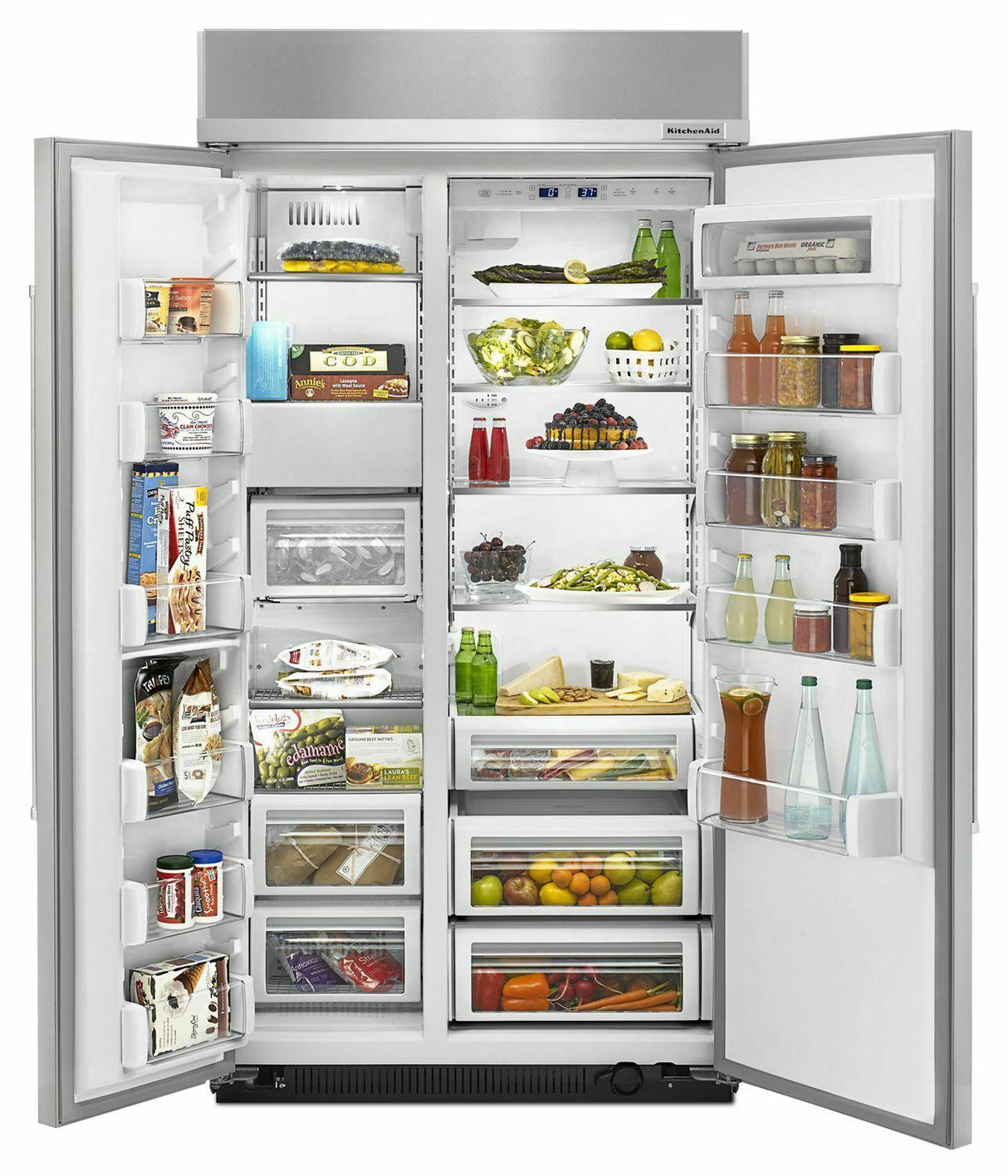 25.5 cu. ft 42-Inch Width Built-In Side by Side Refrigerator with PrintShield™ Finish - Stainless Steel
