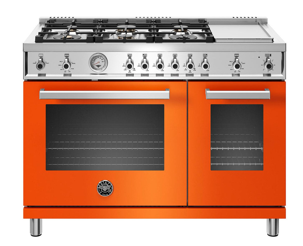 48 inch All-Gas Range 6 Brass Burner and Griddle Arancio