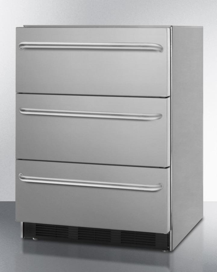 24" Wide 3-drawer Outdoor All-refrigerator, ADA Compliant