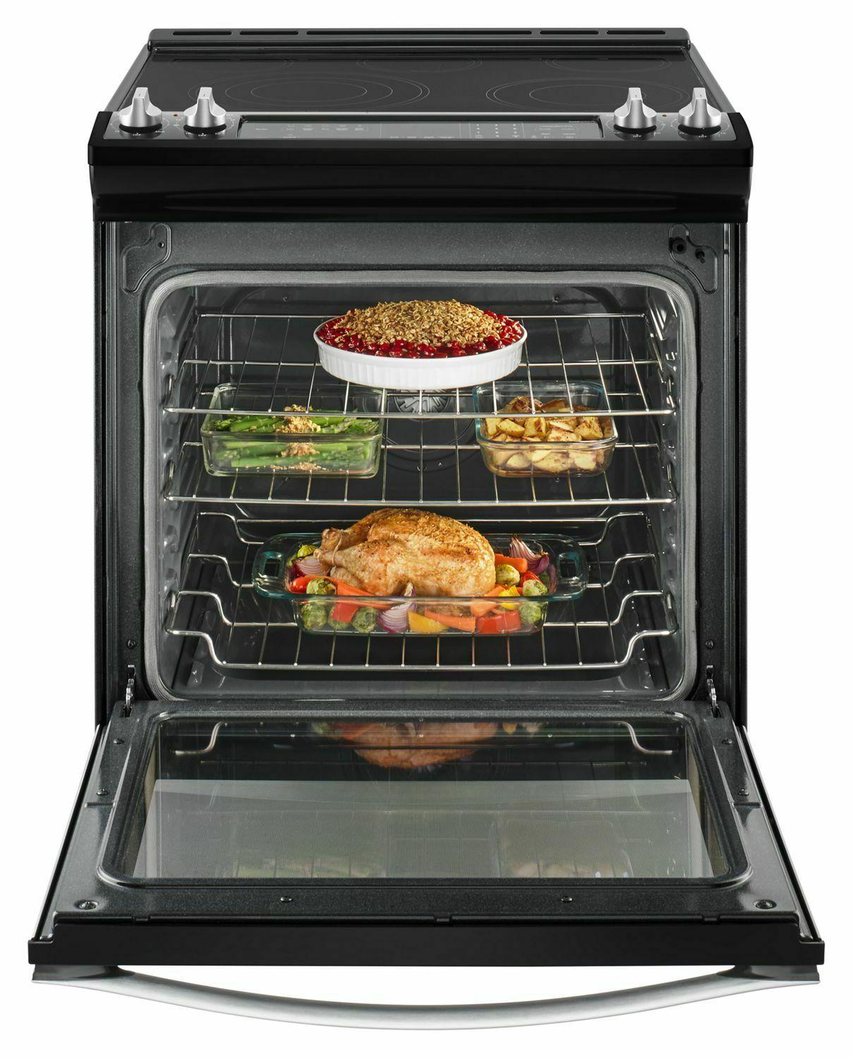 6.4 Cu. Ft. Slide-In Electric Range with True Convection - Black Ice