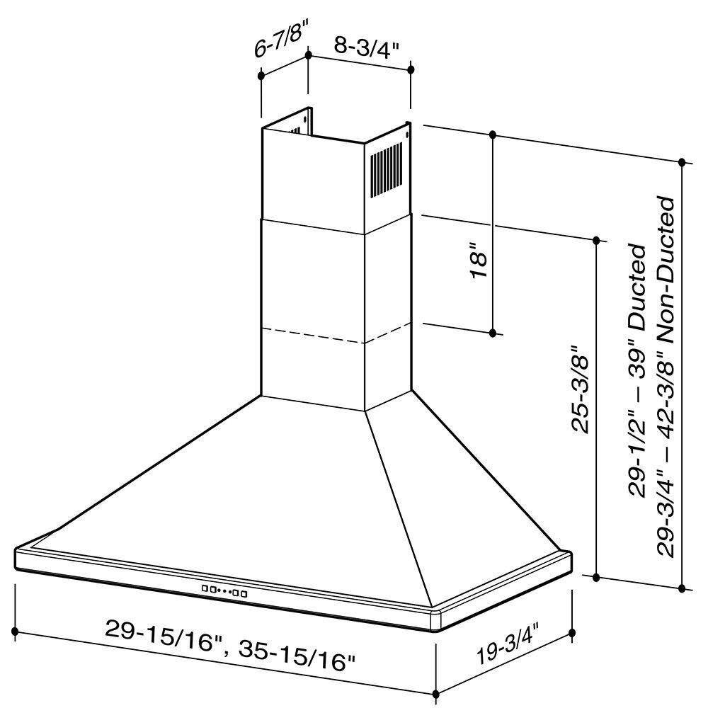 **DISCONTINUED** Broan® 30-Inch Convertible Canopy Wall-Mount Range Hood w/ Heat Sentry®, 500 CFM, Stainless Steel