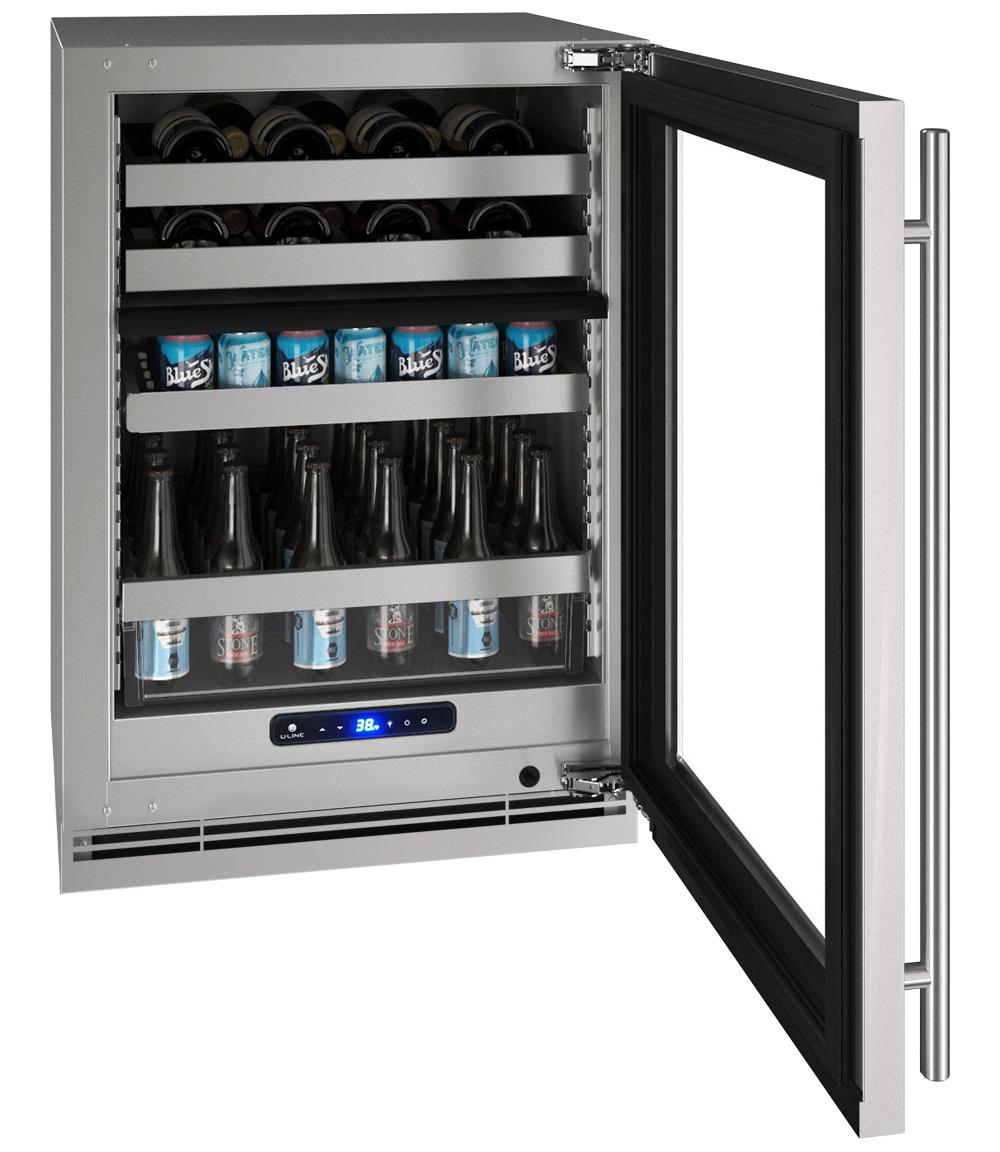 Hbd524 24" Dual-zone Beverage Center With Stainless Frame Finish and Field Reversible Door Swing (115 V/60 Hz)