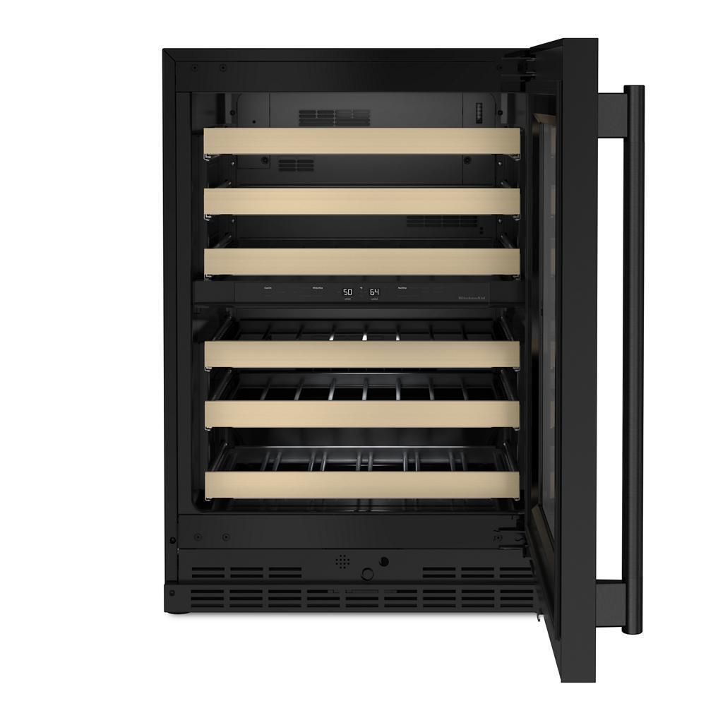 24" Undercounter Wine Cellar with Full-Extension Wood-Front Racks