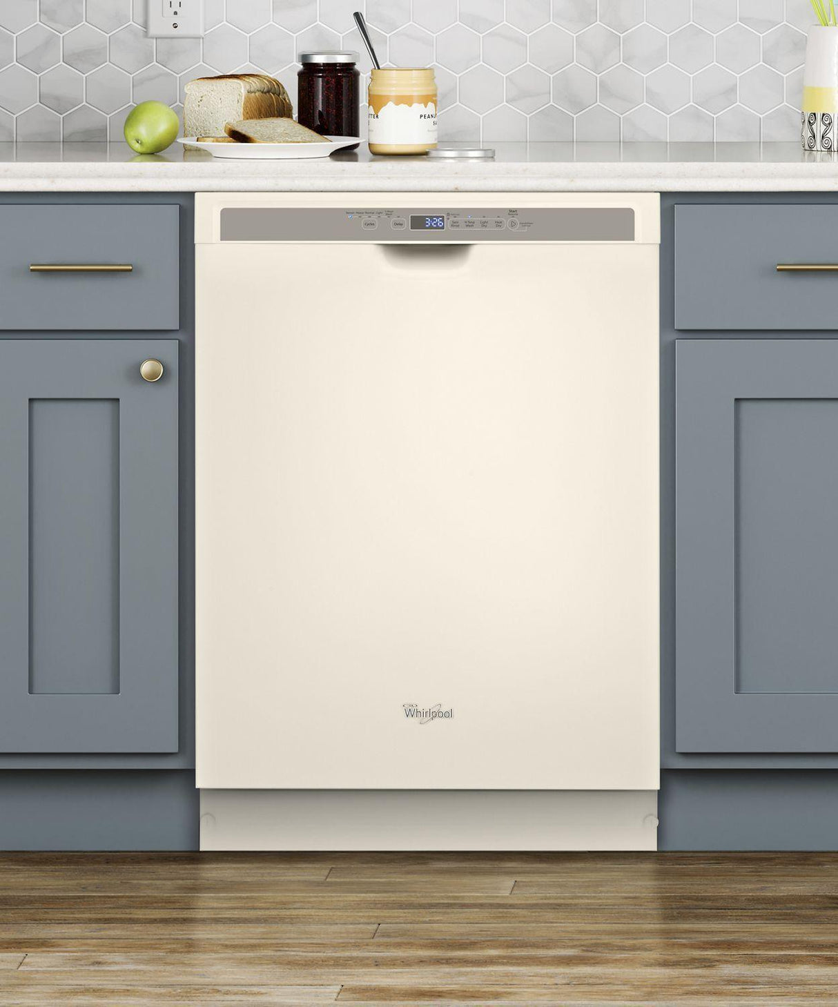 Stainless steel dishwasher with 1-Hour Wash cycle - Biscuit