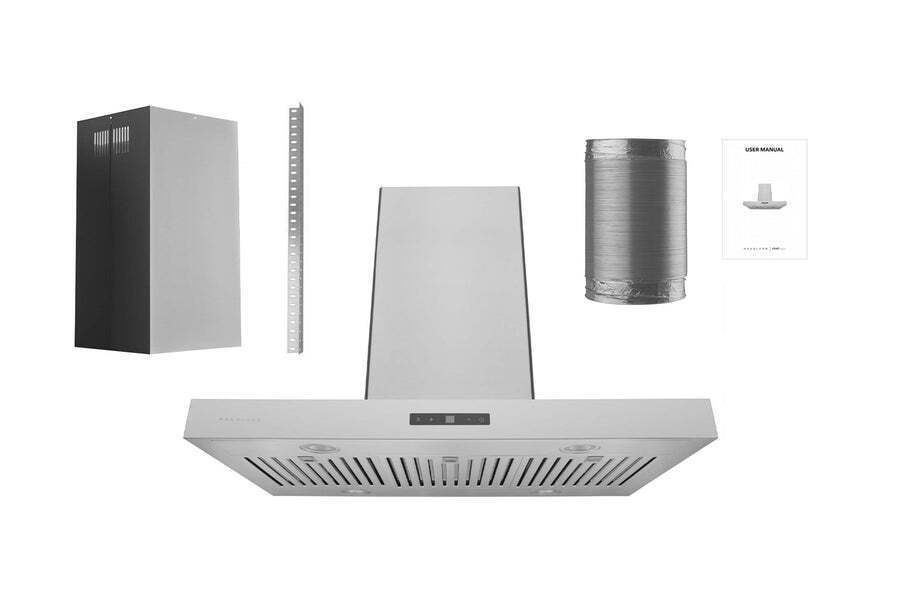 Hauslane 30 in. Convertible Island Range Hood with Dual Controls, LED, Baffle Filter in Stainless Steel