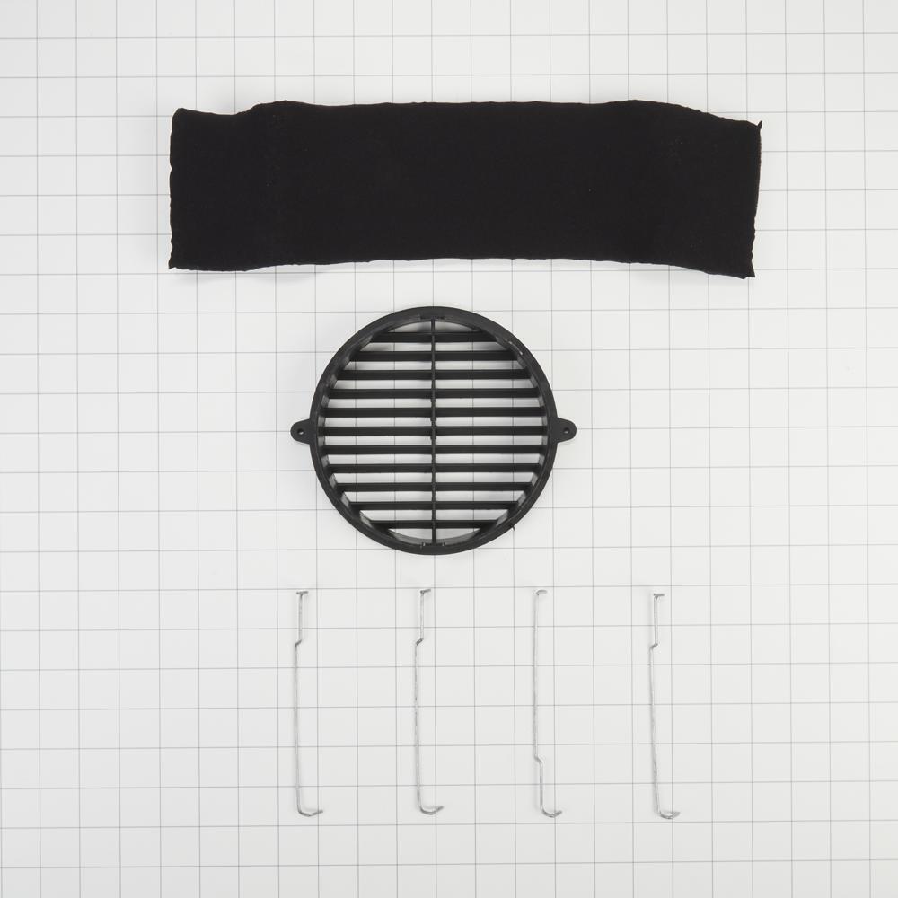 30" Range Hood Recirculation Kit with (1) charcoal filter, (1) black vent cover and (4) mounting brackets