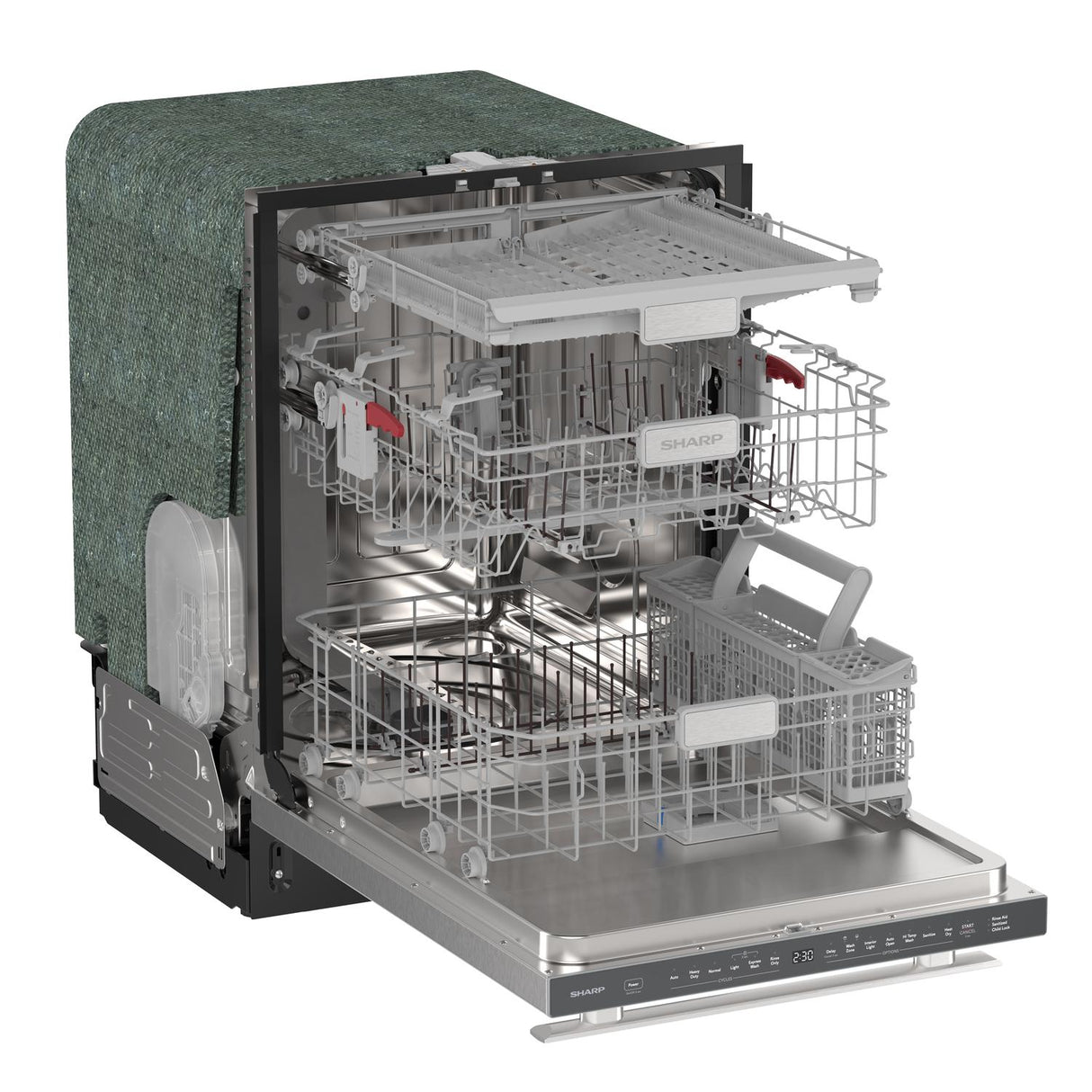 24" Top Control Stainless Steel Handle 47 dBA Dishwasher with Auto Door Open