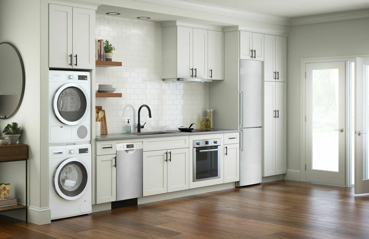 300 Series Cond. Dryer - 208/240V, Cap. 4.0 cu.ft., 15 Cyc.,67 dBA Galv.Drum, White/Door Non-Rev.