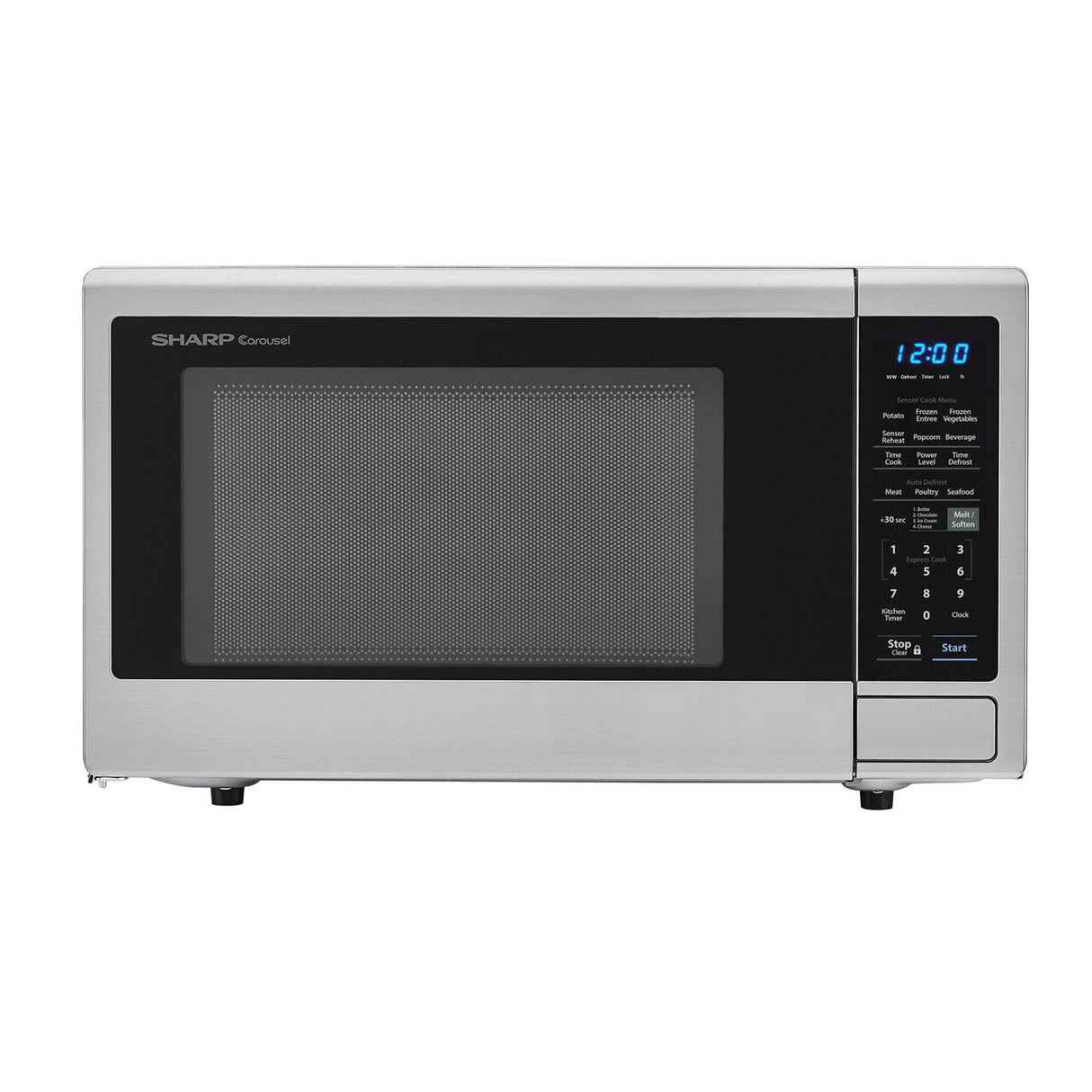 1.4 cu. ft. 1000W Sharp Stainless Steel Carousel Countertop Microwave Oven