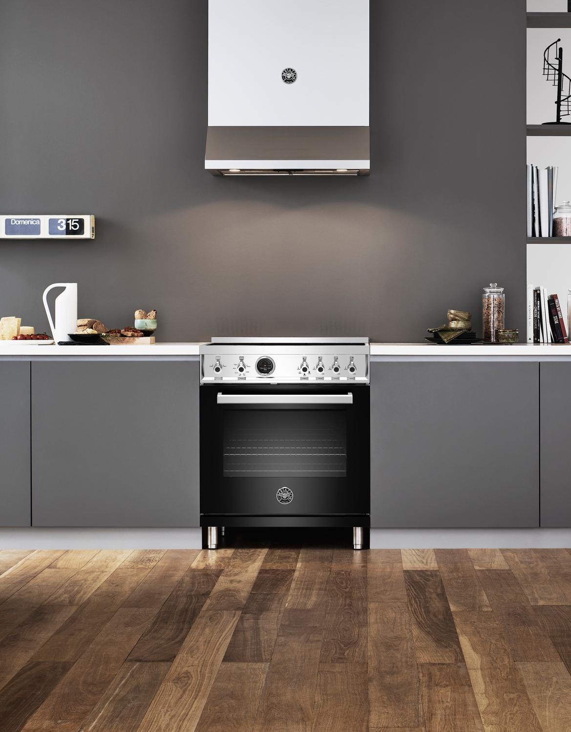30 inch Induction Range, 4 Heating Zones, Electric Self-Clean Oven Nero
