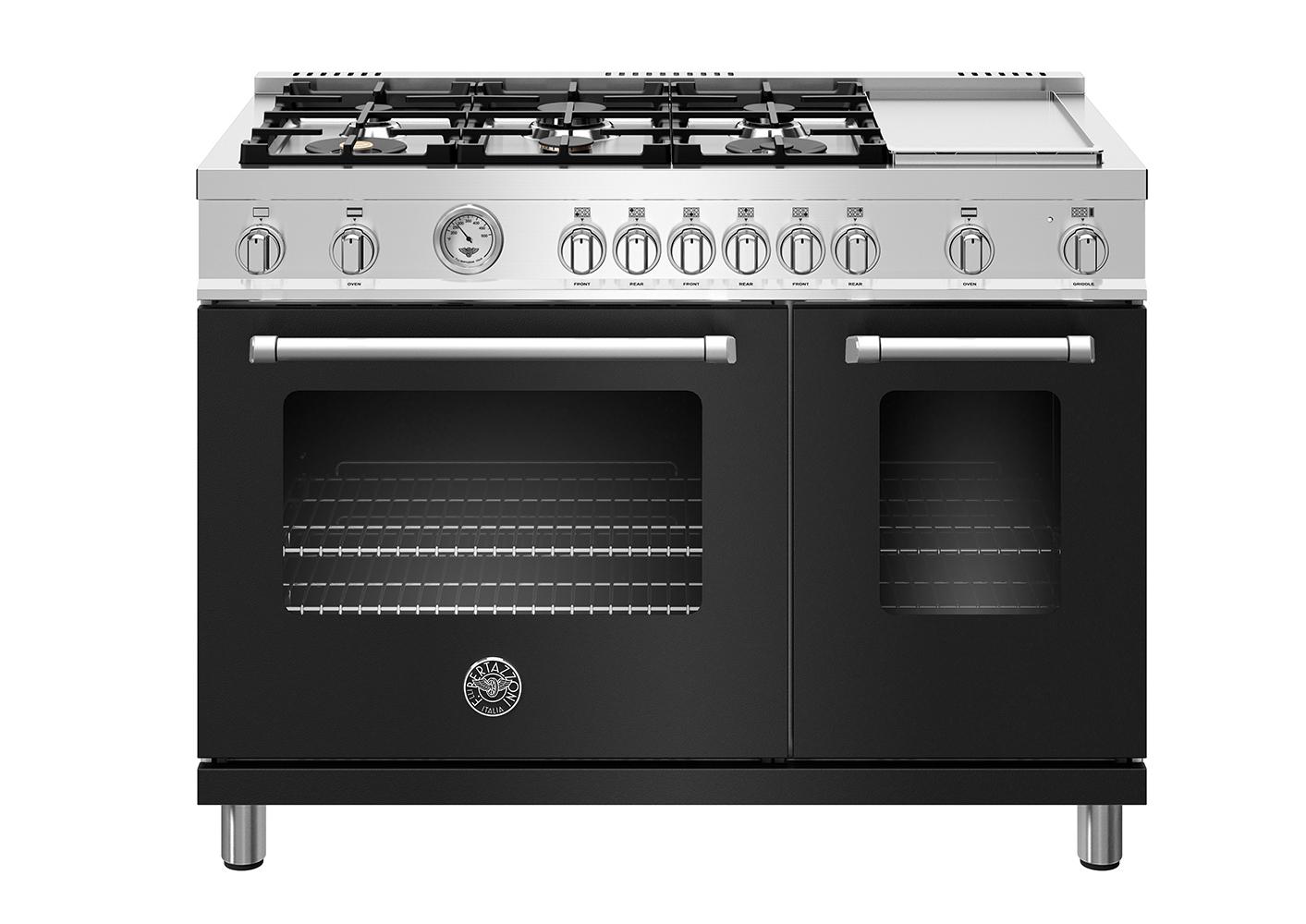 48 inch All Gas Range, 6 Burner and Griddle Nero Matt