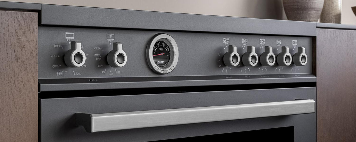 36 inch Induction Range, 5 Heating Zones and Cast Iron Griddle, Electric Self-Clean Oven Carbonio