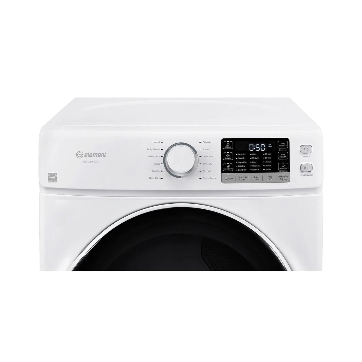 Element Electronics 8.0 cu. ft. Front Load Electric Dryer - White (EFD8027EBW)