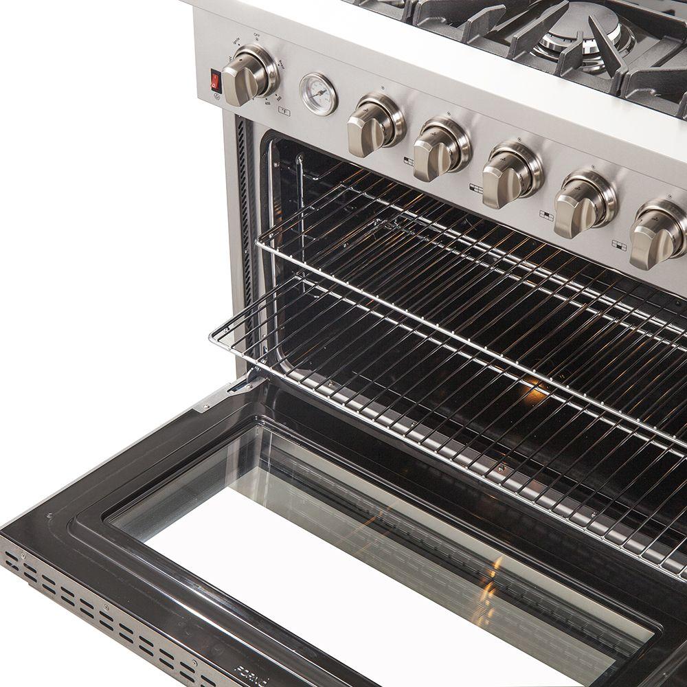 Forno - Silver Professional 36" Freestanding Gas Range