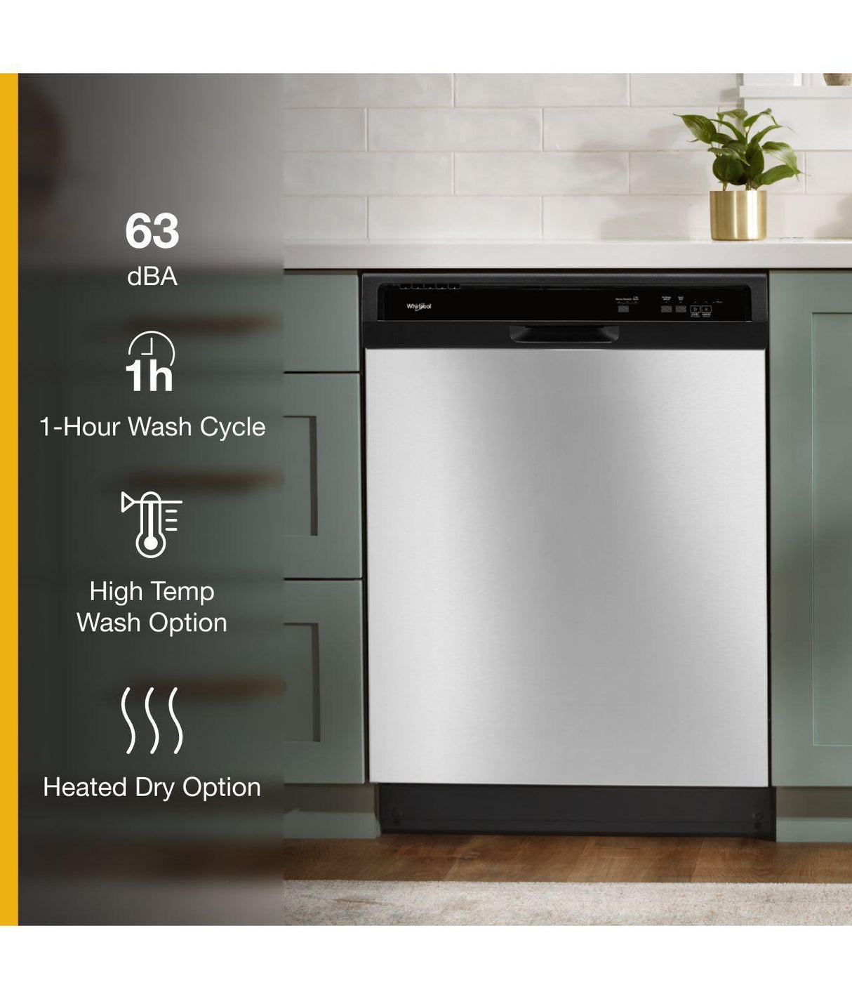 Heavy-Duty Dishwasher with 1-Hour Wash Cycle - Stainless Steel