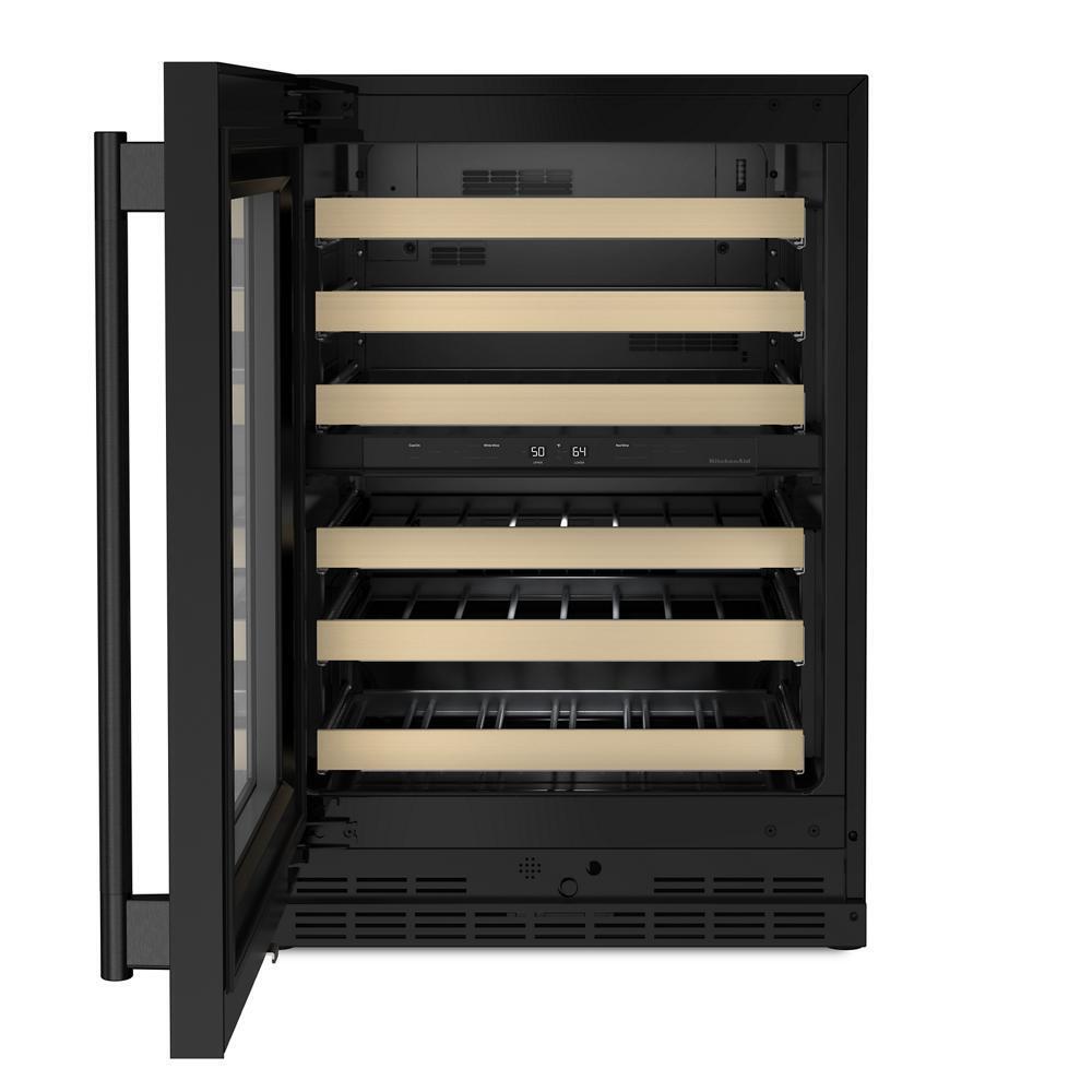 24" Undercounter Wine Cellar with Full-Extension Wood-Front Racks