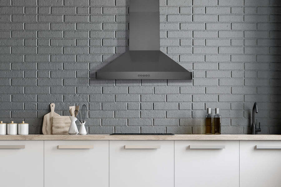 Hauslane Chef 30-in Convertible Black Stainless Steel Wall-Mounted Range Hood