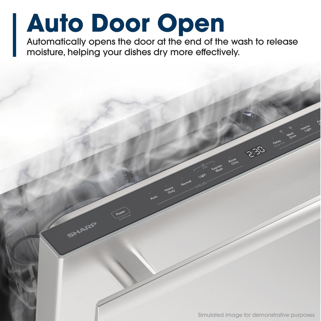 24" Top Control Stainless Steel Handle 47 dBA Dishwasher with Auto Door Open