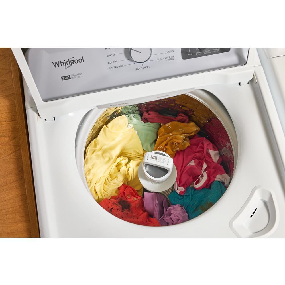 4.2-4.3 Cu. Ft. Whirlpool® Top Load Washer with 2-in-1 Removable Agitator and Soft Close Glass Lid