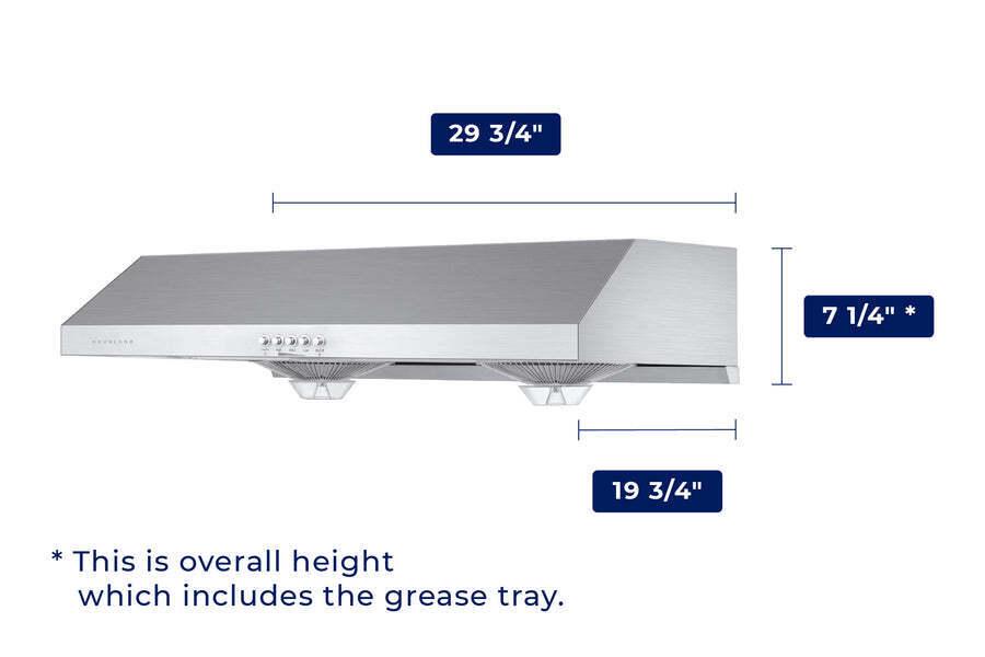 Hauslane Chef 30-in Ducted Stainless Steel Undercabinet Range Hood