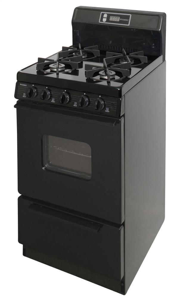 20 in. Freestanding Gas Range in Black
