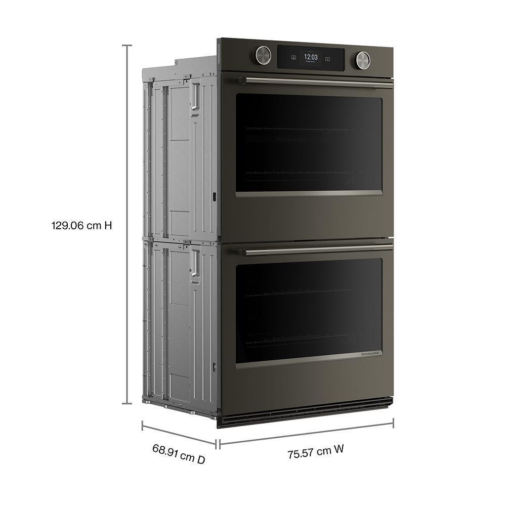 30-inch Smart Electric Double Wall Oven with Intelligent Cooking Camera - Black Ore
