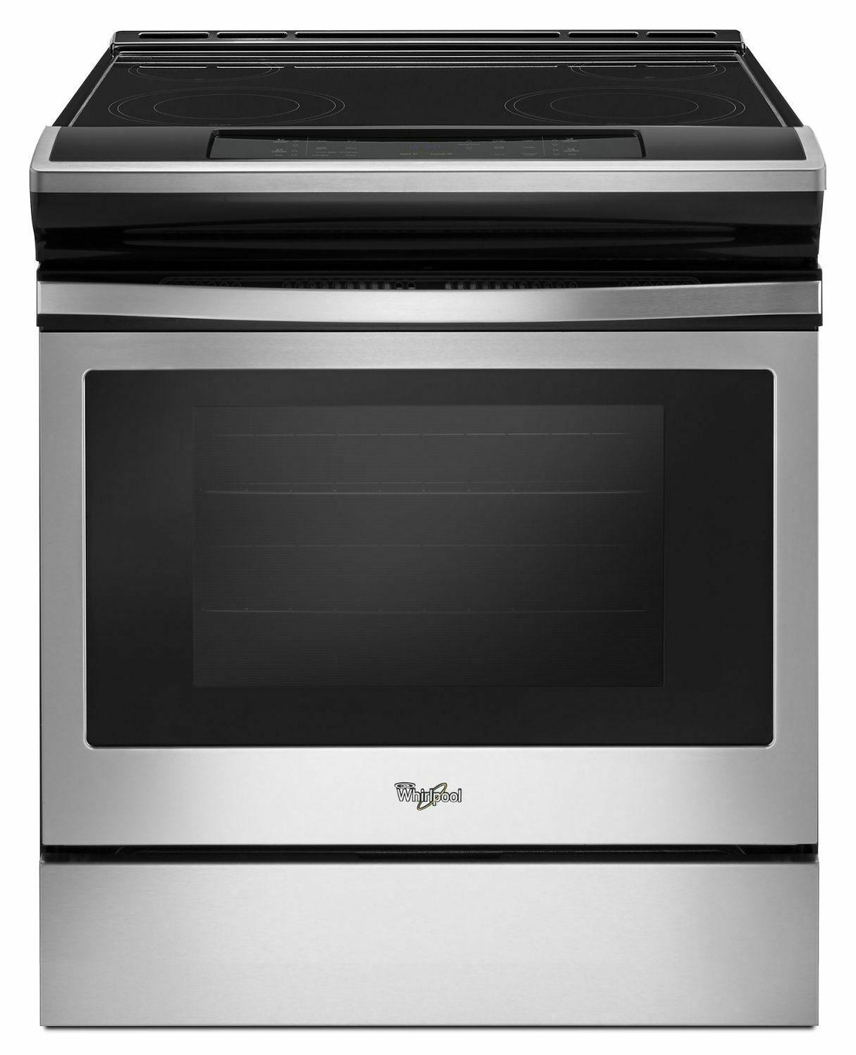 4.8 cu. ft. Guided Electric Front Control Range With The Easy-Wipe Ceramic Glass Cooktop - Black-on-Stainless