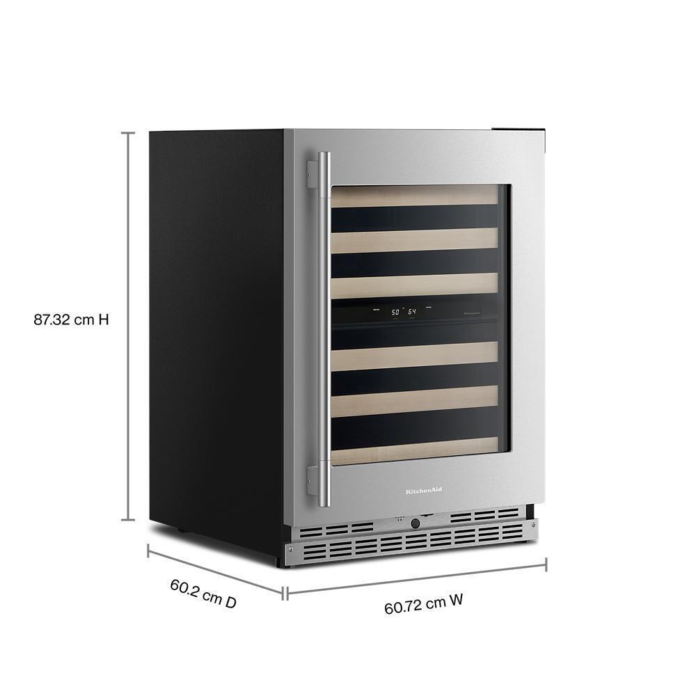 24" Undercounter Wine Cellar with Full-Extension Wood-Front Racks