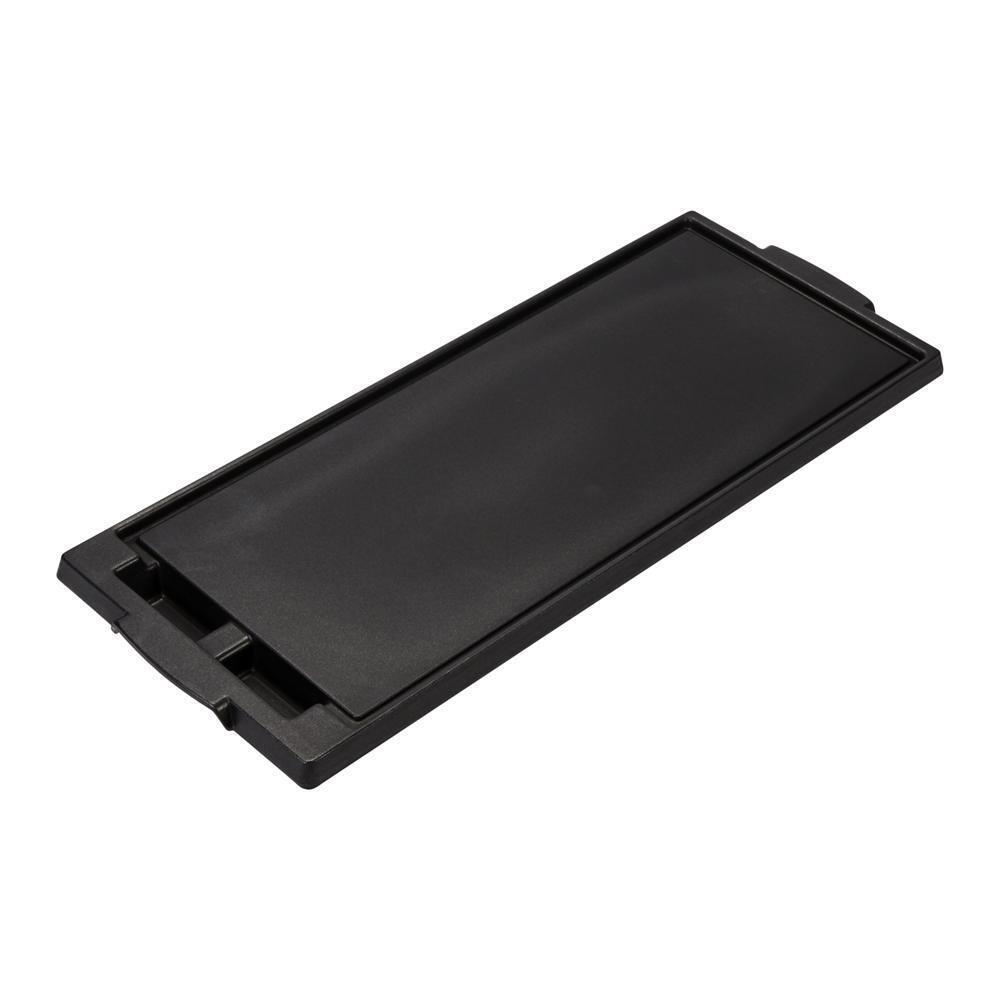Gas Range Die-Cast Aluminum Griddle - Black with Non-Stick Surface, Recessed Drain Channels, and 2-Divided Grease Wells (19.685-IN X 7.874-IN X 0.433-IN)