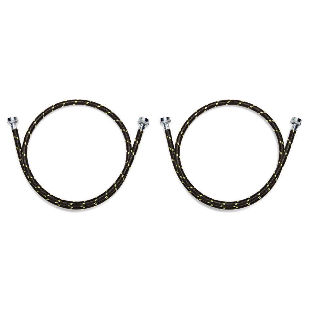 5' Braided washer fill hoses with 2 female connections - 2 pack