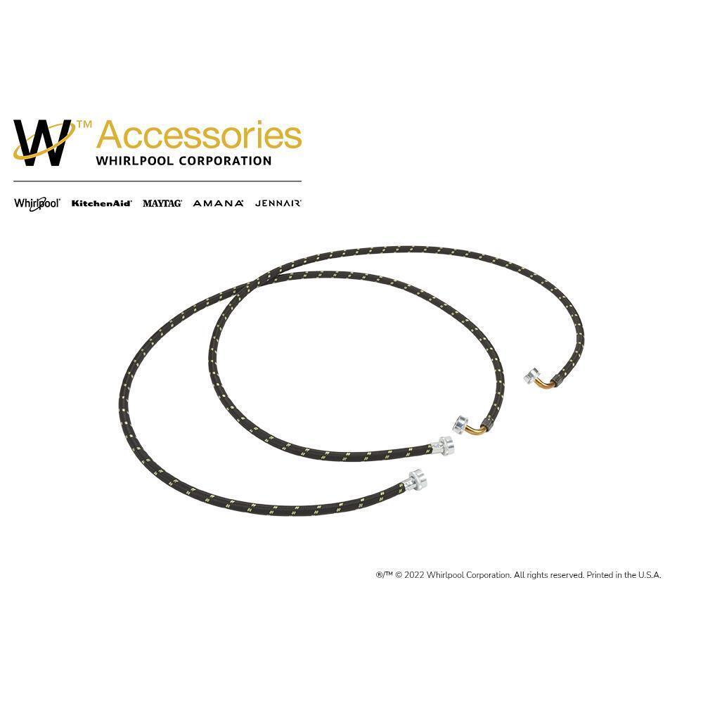 6' Black braided hoses with 90 degree elbow rated 1700 PSI with two female connections - 2 Pack