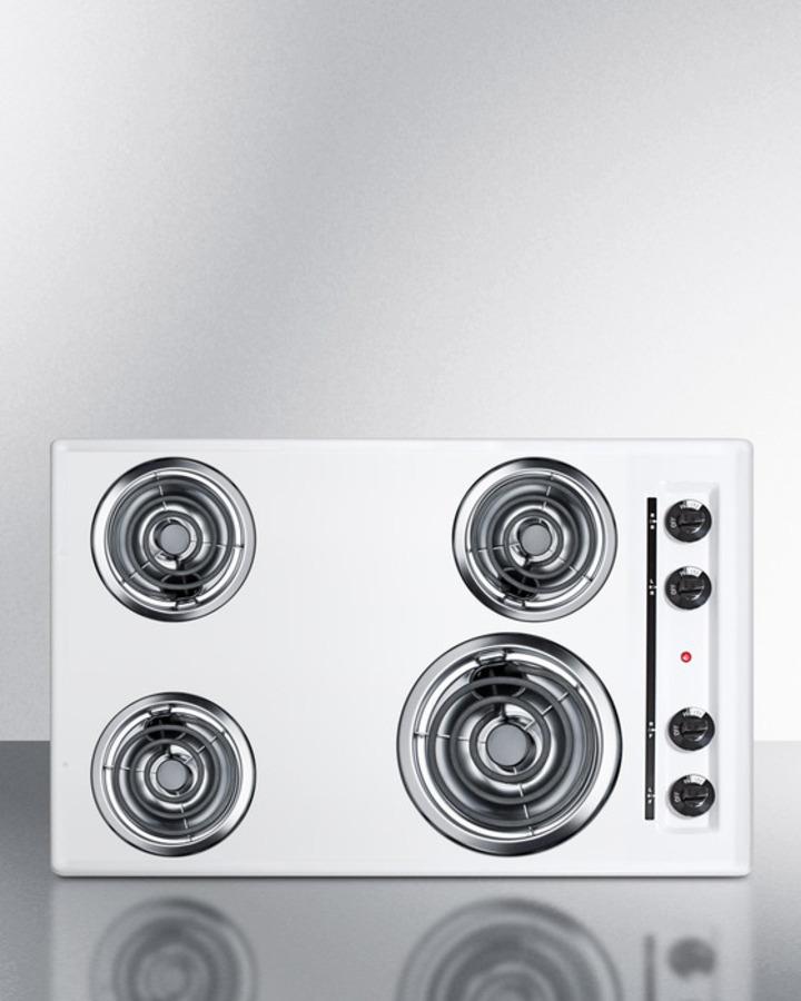 30" Wide 4-burner Coil Cooktop