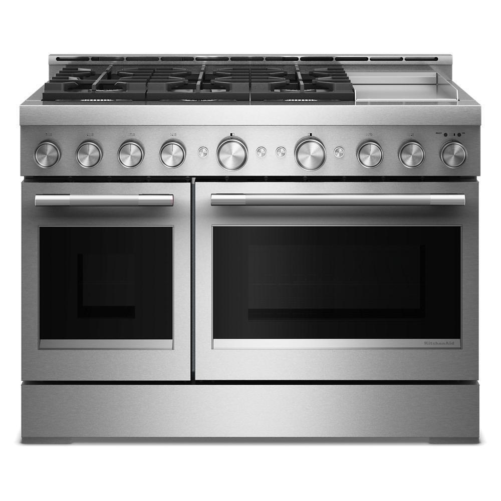 KitchenAid® 48-Inch 6 Burner Commercial-Style Gas Range with Griddle