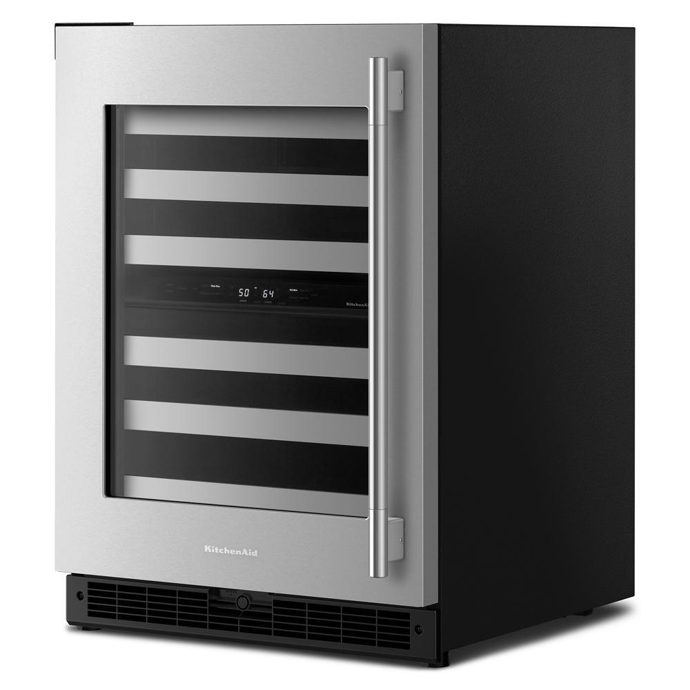 24" Undercounter Wine Cellar with Full-Extension Metal-Front Racks