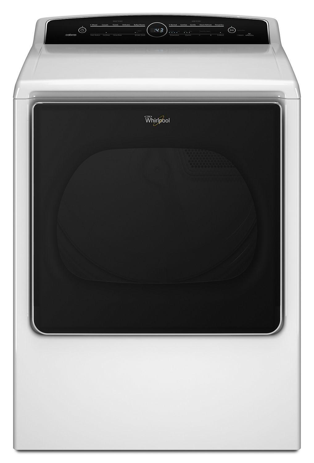 8.8 cu.ft Top Load HE Gas Dryer with Intuitive Touch Controls, Steam Refresh White