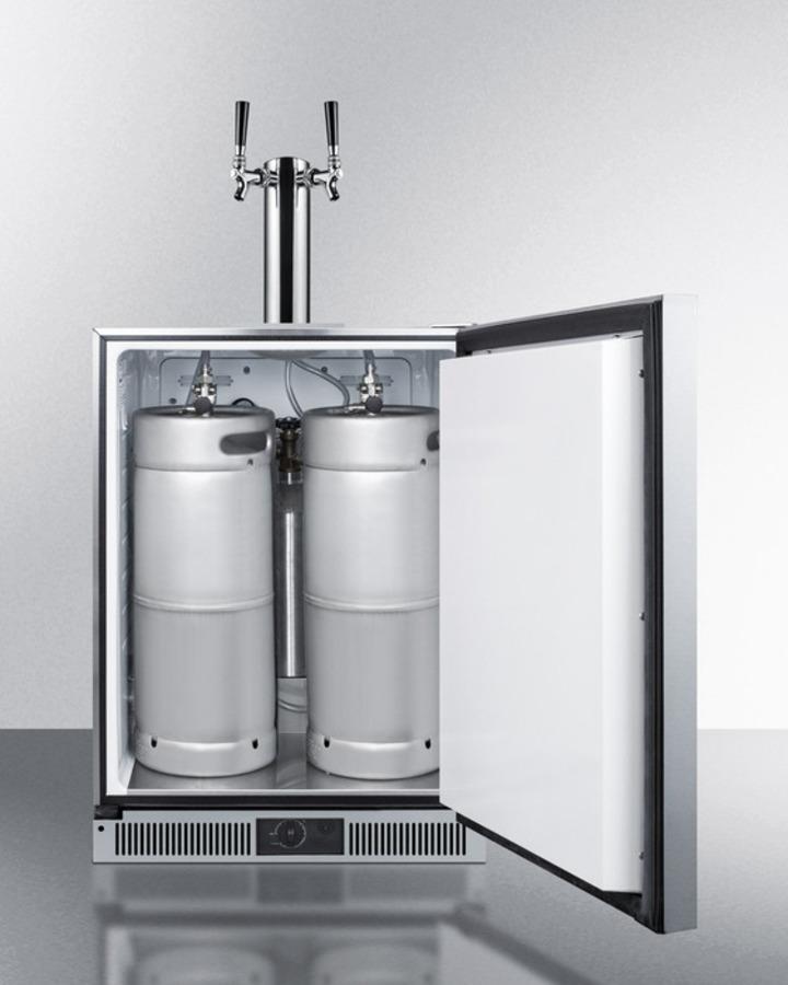 Built-in Frost-free Beer Dispenser With Dual Tap System for Two 1/6 Kegs