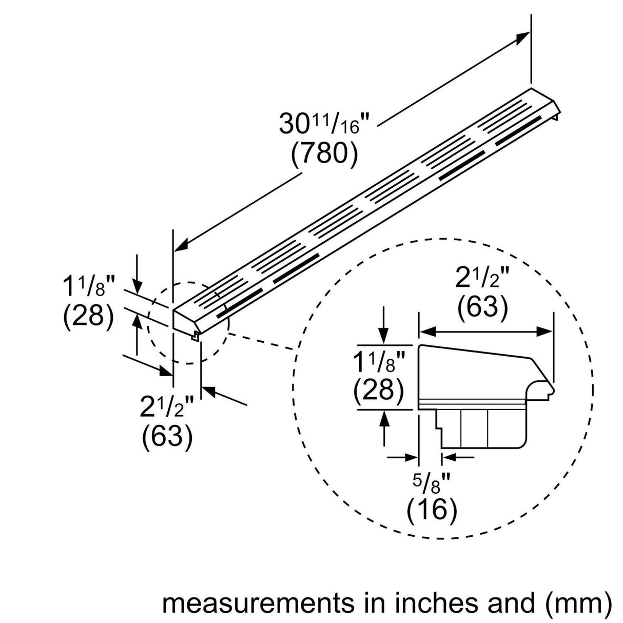 Island Trim Accessory for DF Slide-in Ranges