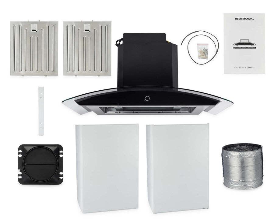 Hauslane Chef 30-in Convertible Stainless Steel Wall-Mounted Range Hood