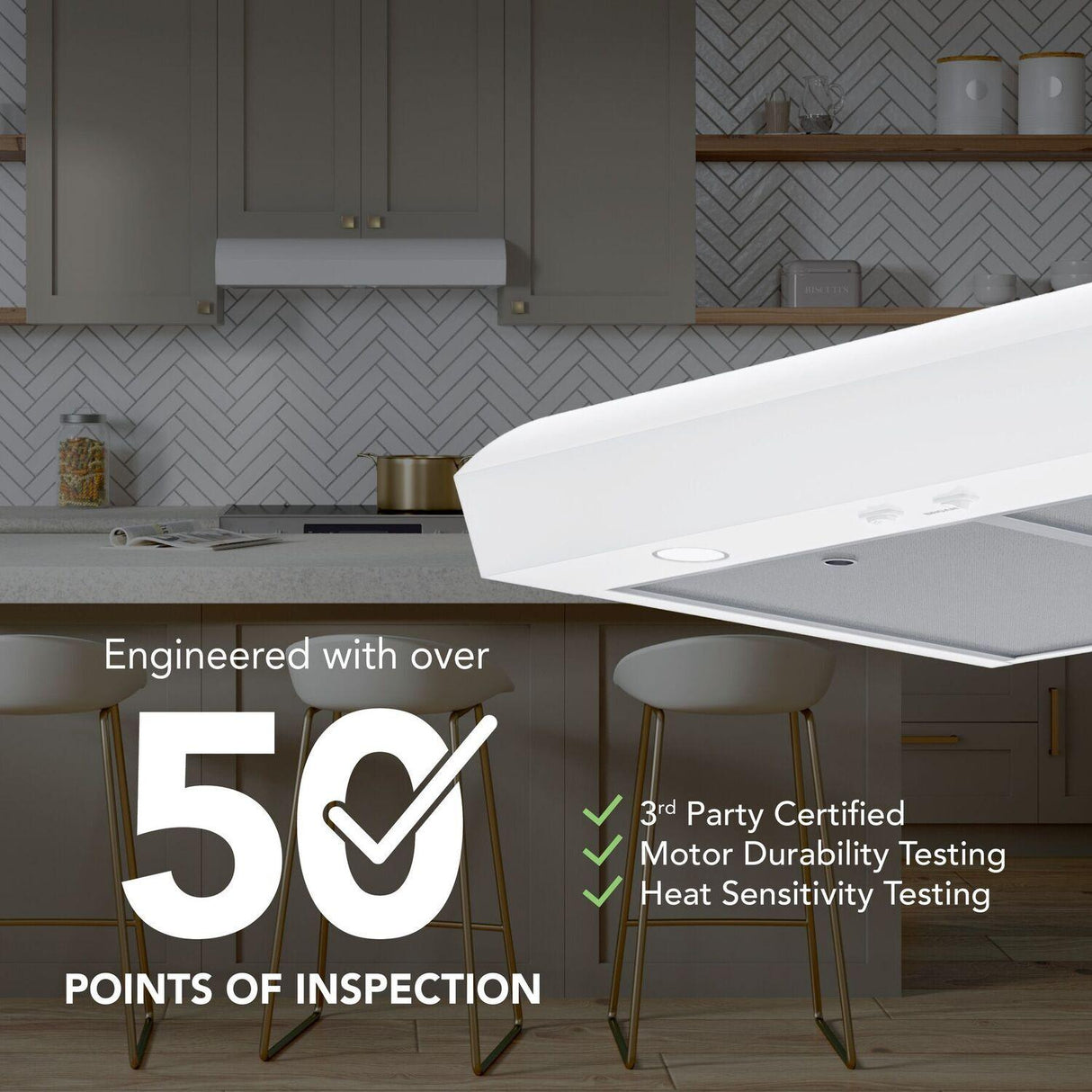 Broan-NuTone 30-Inch Under Cabinet Range Hood, ENERGY STAR, 350 Max Blower CFM, White