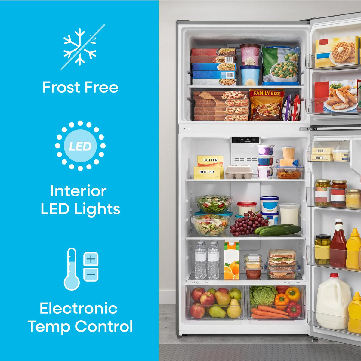 Element 18.2 cu. ft. Top Freezer Refrigerator - Stainless Steel, ENERGY STAR