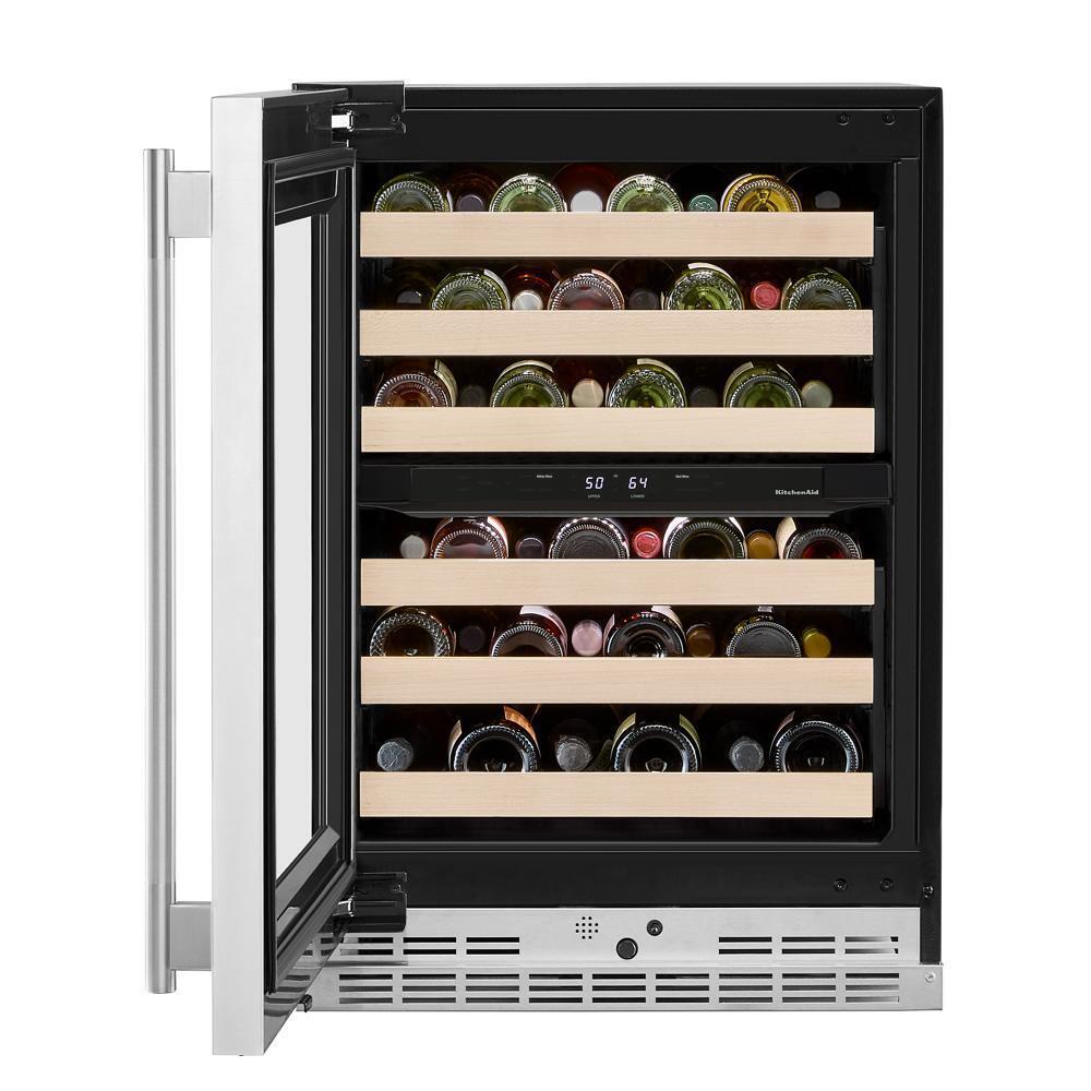 24" Undercounter Wine Cellar with Full-Extension Wood-Front Racks