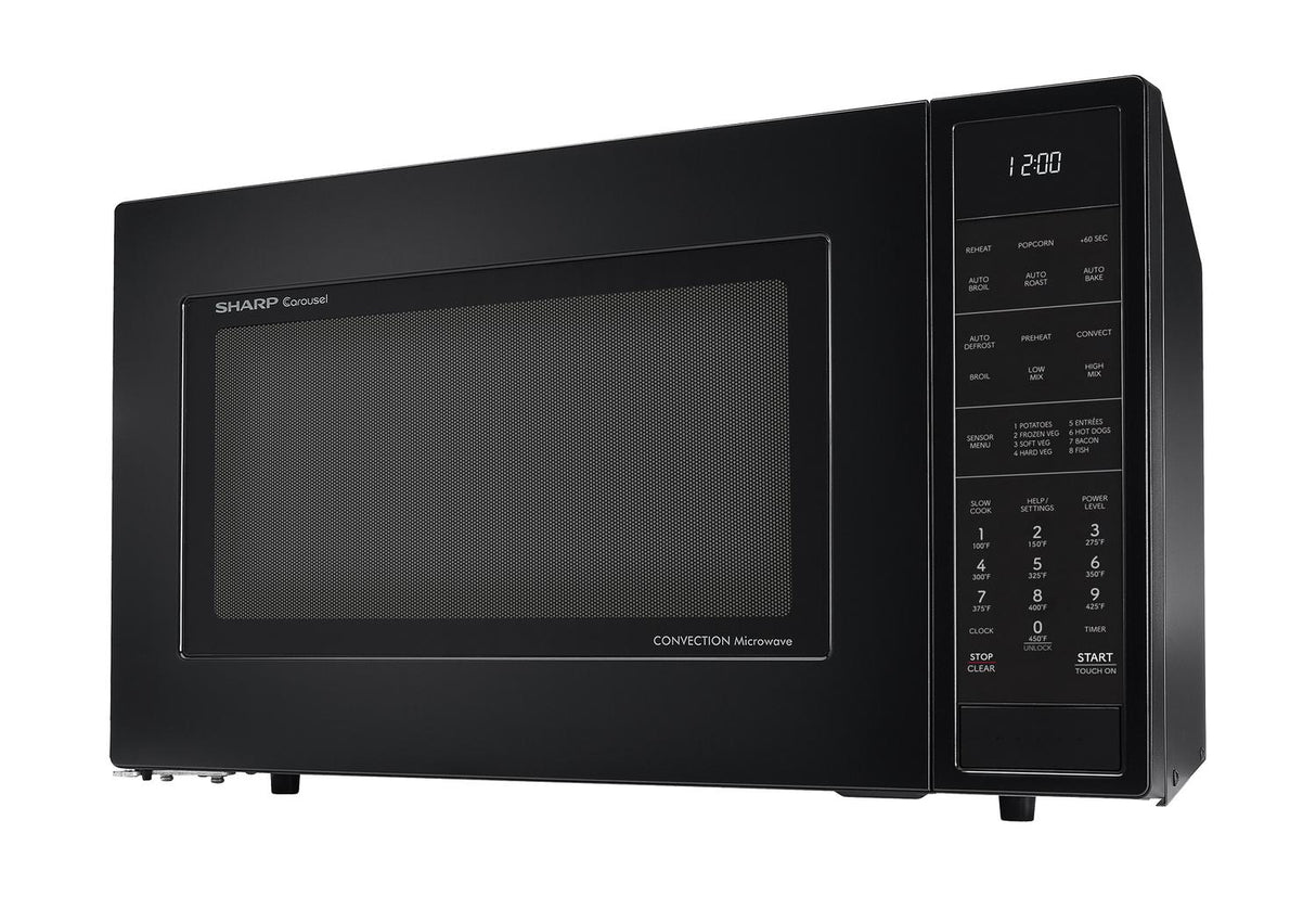 Sharp 1.5 cu. ft. 900W Black Convection Countertop Microwave Oven