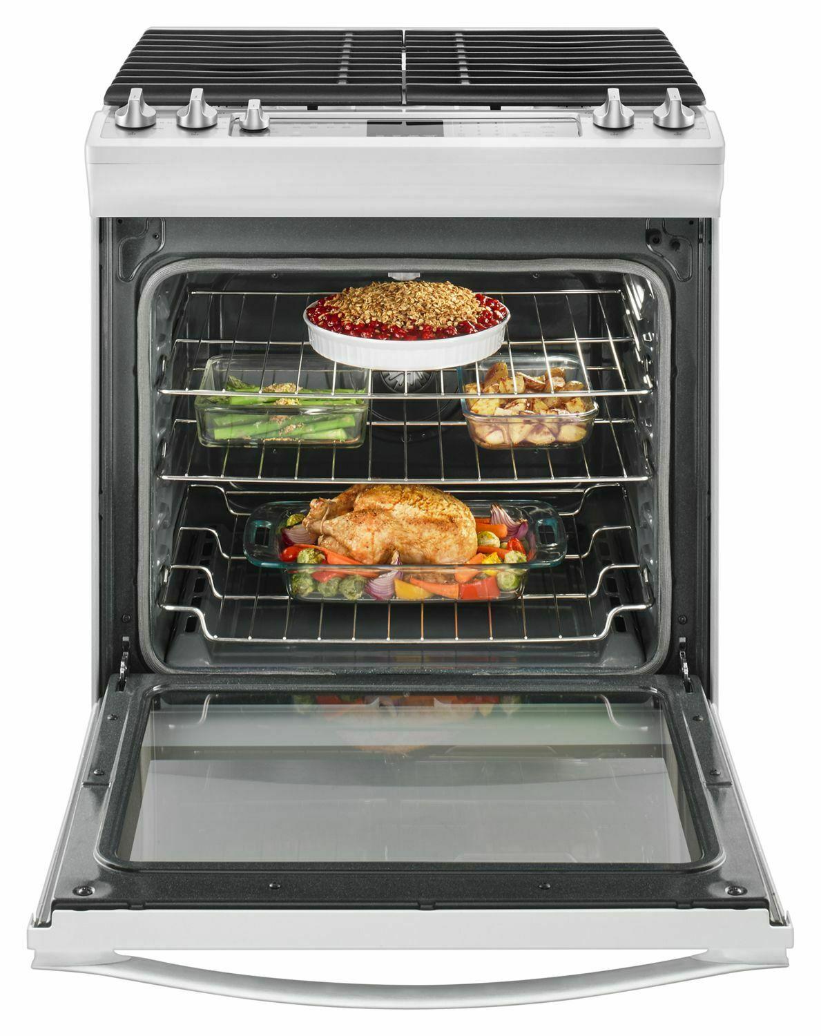 5.8 Cu. Ft. Slide-In Gas Range with EZ-2-Lift™ Hinged Grates - White Ice