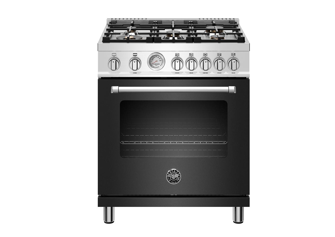 30 inch All Gas Range, 5 Burners Nero Matt