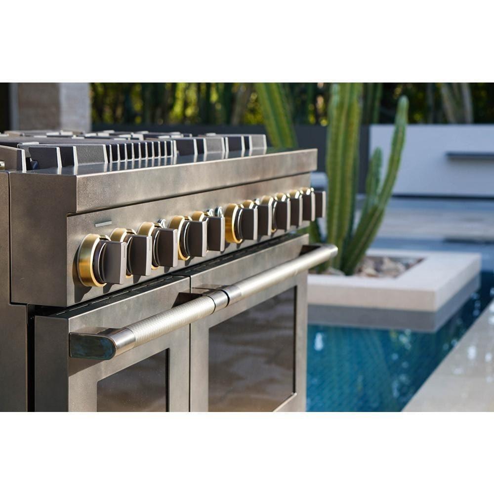 Smoke & Brass By JennAir® 48" Dual-Fuel Professional-Style Range
