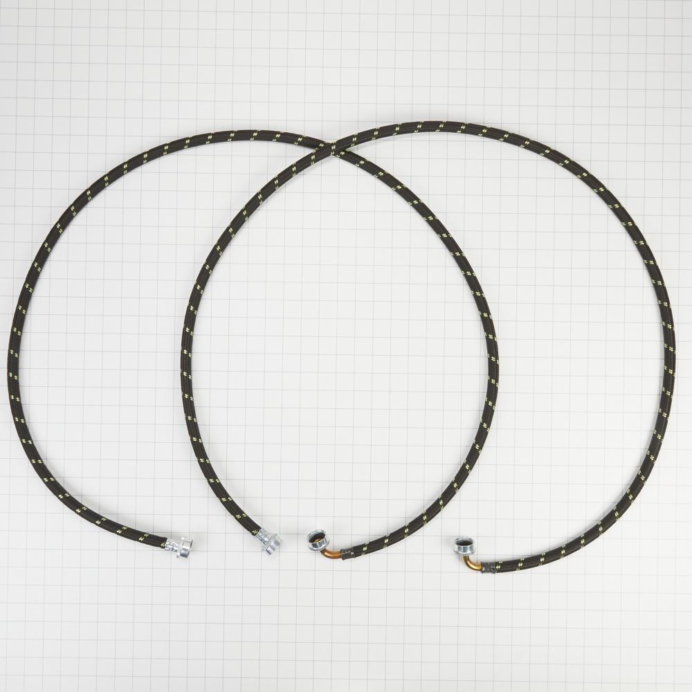6' Black braided hoses with 90 degree elbow rated 1700 PSI with two female connections - 2 Pack