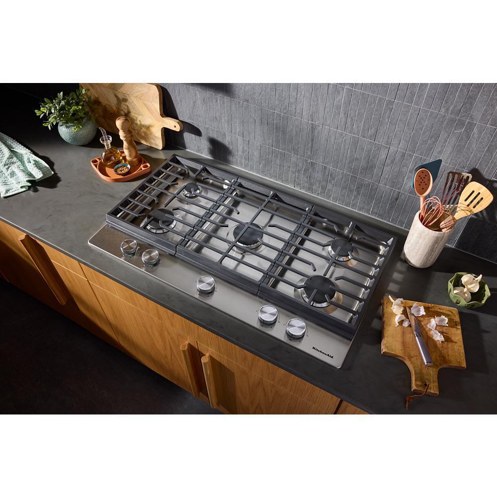 KitchenAid® 36 in. Gas Cooktop with 5 Versatile Burners