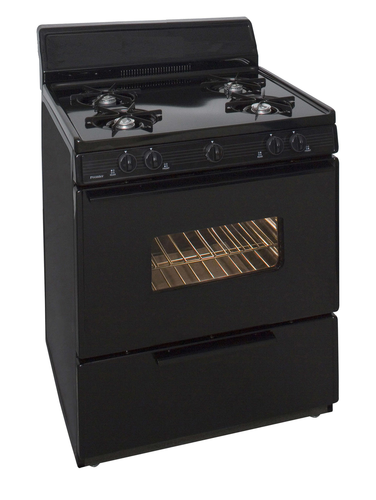 30 in. Freestanding Gas Range in Black
